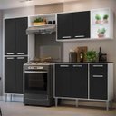 Ver imagem 1 de Cozinha Completa Compacta com 2 Leds, Armário e Balcão com Tampo 4 Peças xangai Multimóveis Branca/