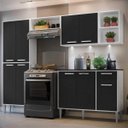 Ver imagem 1 de Cozinha Completa Compacta com 3 Leds, Armário e Balcão com Tampo 4 Peças xangai Multimóveis Branca/