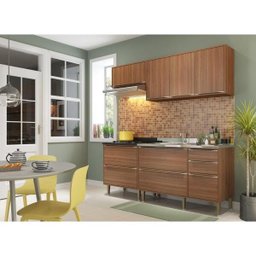 Cozinha Compacta com Pia Inox 5 peças Calábria Multimóveis MP3207 Madeirado - 7