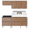 Cozinha Compacta com Pia Inox 5 peças Calábria Multimóveis MP3207 Madeirado - 1