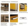 Cozinha Compacta com Pia Inox 5 peças Sicília Multimóveis MP3187 Madeirado/Amarelo - 3