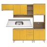 Cozinha Compacta com Pia Inox 5 peças Sicília Multimóveis MP3187 Madeirado/Amarelo - 1