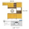 Cozinha Compacta com Pia Inox 5 peças Sicília Multimóveis MP3187 Madeirado/Amarelo - 2