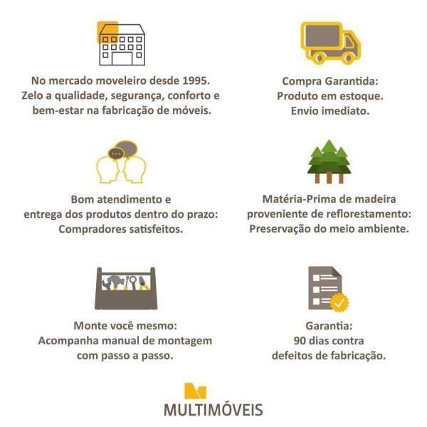 Cozinha Compacta com Pia Inox 5 peças Sicília Multimóveis MP3187 Madeirado/Amarelo - 8