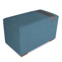 Ver imagem 2 de Recamier Puff Baú Organizador no Boucle com Cinto Caramelo:azul Marinho
