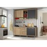 Cozinha Compacta com Pia Inox 5 peças Sicília Multimóveis MP3193 Madeirado/Grafite - 7