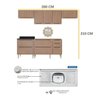 Cozinha Compacta com Pia Inox 6 peças Calábria Multimóveis MP3230 Madeirado - 2