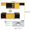 Cozinha Compacta com Pia Inox 8 peças Sicília Multimóveis MP3202 Madeirado/Amarelo/Preto - 2