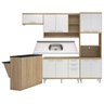 Cozinha Compacta com Pia Inox e Bancada 6 peças Sicília Multimóveis MP3189 Madeirado/Branco - 6