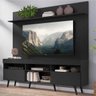 Rack com Painel Tv 65 Polegadas Madri Multimóveis Pés Retrô e Prateleira Preto - 1