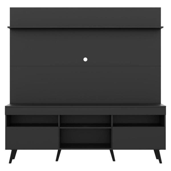 Rack com Painel TV 65 Polegadas Madri Multimóveis Pés Retrô e Prateleira Preto - 6
