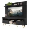 Rack com Painel TV 65 Polegadas Madri Multimóveis Pés Retrô e Prateleira Preto/Natural - 2