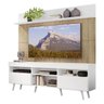 Rack com Painel TV 65 Polegadas Madri Multimóveis Branco/Rustic com Prateleira e Pés Retrô Branco - 2