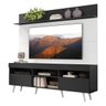 Rack com Painel TV 65 Polegadas Madri Multimóveis Preto/Branco com Prateleira e Pés Retrô Branco - 2