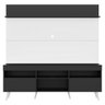 Rack com Painel TV 65 Polegadas Madri Multimóveis Preto/Branco com Prateleira e Pés Retrô Branco - 6