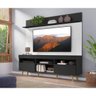 Rack com Painel TV 65 Polegadas Madri Multimóveis Preto/Branco com Prateleira e Pés Retrô Natural - 7