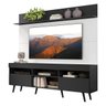 Rack com Painel TV 65 Polegadas Madri Multimóveis Preto/Branco com Prateleira e Pés Retrô Preto - 2