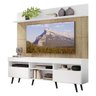 Rack com Painel TV 65 Polegadas Madri Multimóveis Branco/Rustic com Prateleira e Pés Retrô Preto - 2