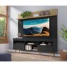 Rack com Painel TV 65 Polegadas Madri Multimóveis Preto/Rustic com Prateleira e Pés Retrô Natural - 7