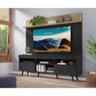Rack com Painel TV 65 Polegadas Madri Multimóveis Preto/Rustic com Prateleira e Pés Retrô Preto - 7