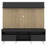 Rack com Painel TV 65 Polegadas Madri Multimóveis Preto/Rustic com Prateleira e Pés Retrô Branco - 6
