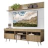 Rack com Painel TV 65 Polegadas Madri Multimóveis Rustic/Branco com Prateleira e Pés Retrô Branco - 2