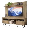 Rack com Painel TV 65 Polegadas Madri Multimóveis Rustic com Prateleira e Pés Retrô Preto - 2