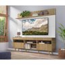 Rack com Painel Tv 65 Polegadas Madri Multimóveis Rustic/Branco com Prateleira e Pés Retrô Natural - 7