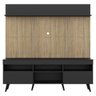 Rack com Painel TV 65 Polegadas Madri Multimóveis Preto/Rustic com Prateleira e Pés Retrô Preto - 6