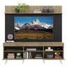 Rack com Painel Tv 65 Polegadas Madri Multimóveis Rustic/Preto com Prateleira e Pés Retrô Branco - 5