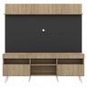 Rack com Painel Tv 65 Polegadas Madri Multimóveis Rustic/Preto com Prateleira e Pés Retrô Branco - 6