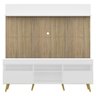 Rack com Painel e Suporte para TV até 65 Polegadas Madri Multimóveis Branco/Rustic com Prateleira e - 6