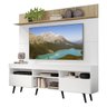 Rack com Painel e Suporte para TV até 65 Polegadas Madri Multimóveis Branco/Rustic com Prateleira e - 2