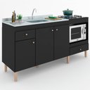 Ver imagem 5 de Balcão de Cozinha para Pia 3 Portas 2 Gavetas Espaço para Forno e Cooktop Itália - Panorama Móveis