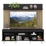 Rack com Painel e Suporte para TV até 65 Polegadas Madri Multimóveis Preto/Rustic com Prateleira e P - 5