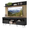 Rack com Painel e Suporte para TV até 65 Polegadas Madri Multimóveis Preto/Rustic com Prateleira e P - 2