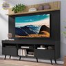 Rack com Painel e Suporte para TV até 65 Polegadas Madri Multimóveis Preto/Rustic com Prateleira e P - 1