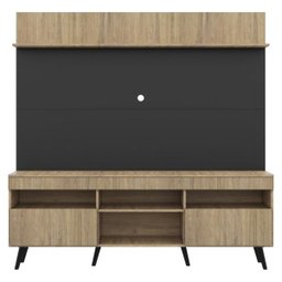 Rack com Painel e Suporte para Tv Até 65 Polegadas Madri Multimóveis Rustic/Preto com Prateleira e P - 6