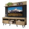 Rack com Painel e Suporte para Tv Até 65 Polegadas Madri Multimóveis Rustic/Preto com Prateleira e P - 2