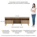 Ver imagem 3 de Rack para TV 65 Polegadas com Pés Retrô e 2 Portas Paris Multimóveis Rustic/Natural