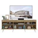 Ver imagem 5 de Rack para TV 65 Polegadas com Pés Retrô e 2 Portas Paris Multimóveis Rustic/Branco