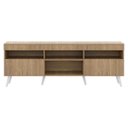 Ver imagem 6 de Rack para TV 65 Polegadas com Pés Retrô e 2 Portas Paris Multimóveis Rustic/Branco
