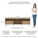 Ver imagem 3 de Rack para TV 65 Polegadas com Pés Retrô e 2 Portas Paris Multimóveis Rustic/Branco