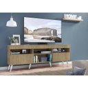 Ver imagem 7 de Rack para TV 65 Polegadas com Pés Retrô e 2 Portas Paris Multimóveis Rustic/Branco