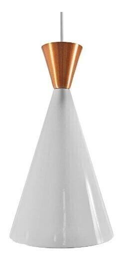 Kit Trio Lustre Pendente Canadá Tom Dixon Funil Copo Balcão E27 Na Barra Branco Com Cobre - 3