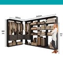 Ver imagem 7 de Guarda-Roupas Closet Modulado Alasca 360cm 6 Peças com 6 Gavetas e Cabideiros Preto Touch Carraro