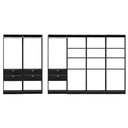 Ver imagem 3 de Guarda-Roupas Closet Modulado Alasca 360cm 6 Peças com 6 Gavetas e Cabideiros Preto Touch Carraro