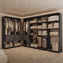 Ver imagem 1 de Guarda-Roupas Closet Modulado Alasca 360cm 6 Peças com 6 Gavetas e Cabideiros Preto Touch Carraro