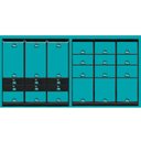 Ver imagem 6 de Guarda-Roupas Closet Modulado Alasca 360cm 6 Peças com 6 Gavetas e Cabideiros Preto Touch Carraro