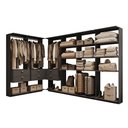 Ver imagem 2 de Guarda-Roupas Closet Modulado Alasca 360cm 6 Peças com 6 Gavetas e Cabideiros Preto Touch Carraro